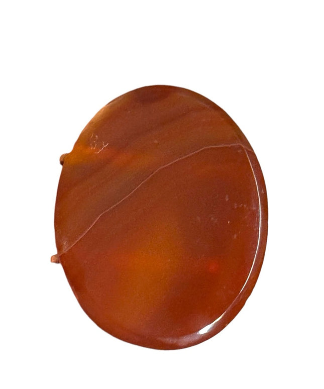 Antique Scottish Brass agate Victorian brooch oval