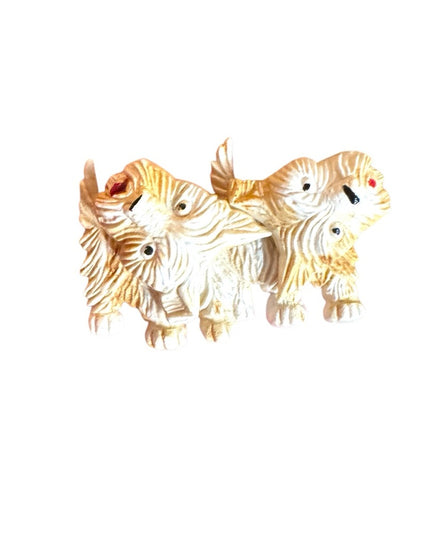 Scottie Dog Broach Vintage 1930s Celluloid White Wiggle Head Jewelry Pin