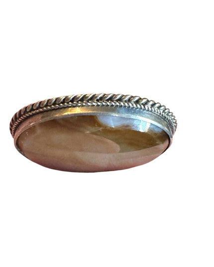 Antique Sterling silver 925 agate stone brooch Scottish