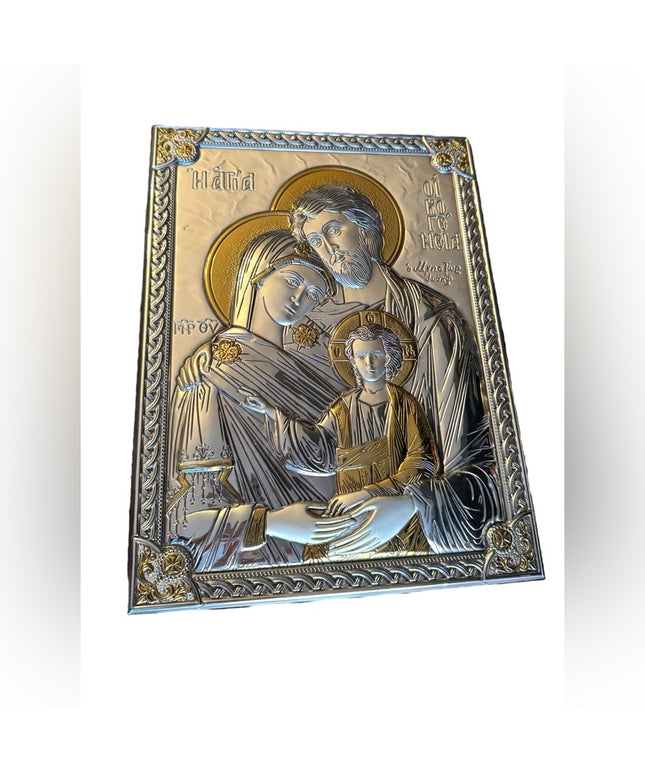 Religious Icon Art Holy Family picture with bilaminate gold halo Valenti Argenti