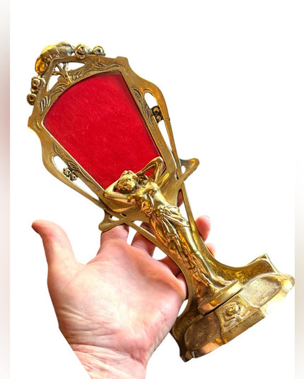 Antique solid Brass Art Nouveau table top picture frame art deco 1920s