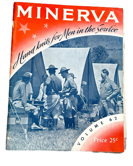 Minerva Hand Knits for Men in Service WW2 Booklet C1942 Rare Edition knitting