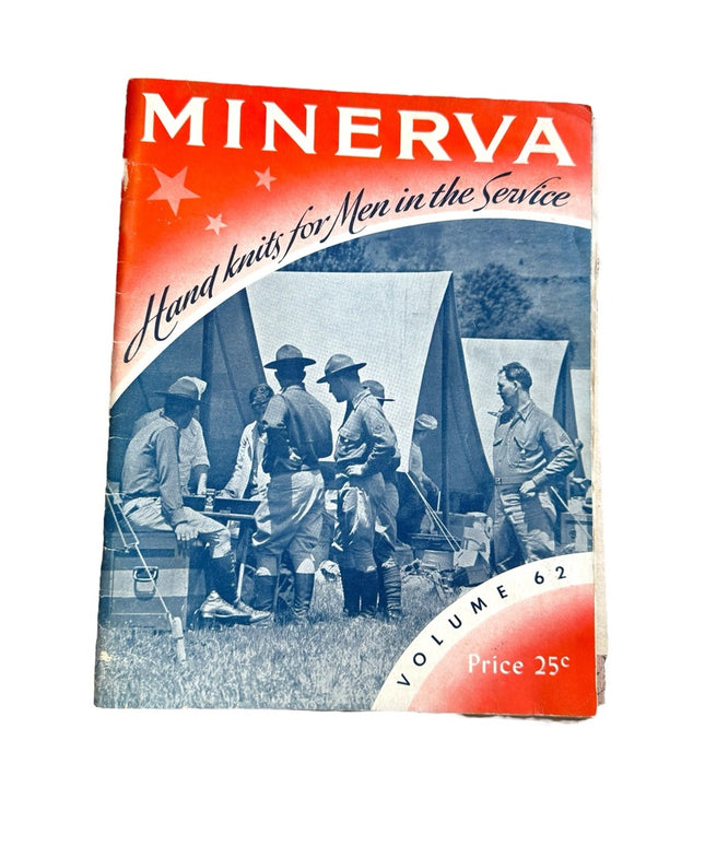 Minerva Hand Knits for Men in Service WW2 Booklet C1942 Rare Edition knitting
