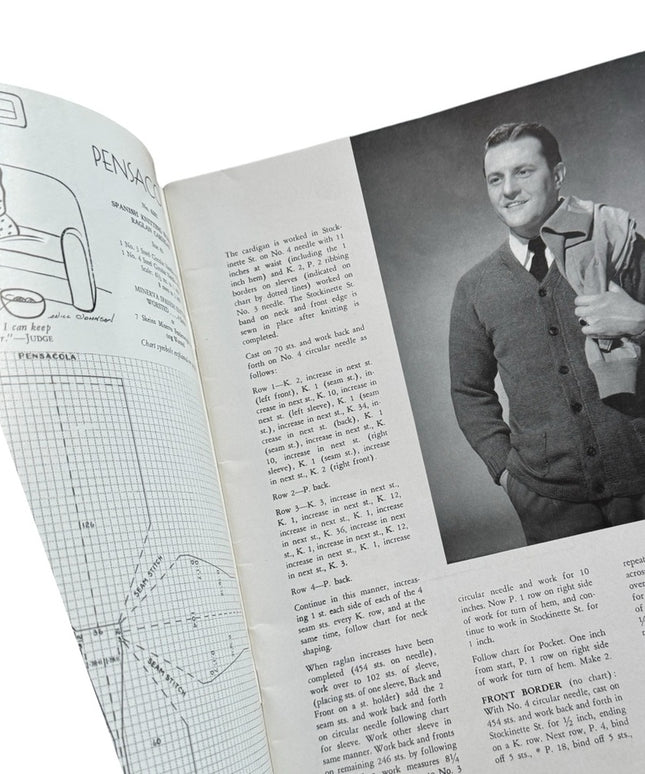 Minerva Hand Knits for Men in Service WW2 Booklet C1942 Rare Edition knitting