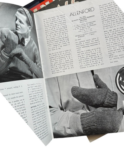 Minerva Hand Knits for Men in Service WW2 Booklet C1942 Rare Edition knitting