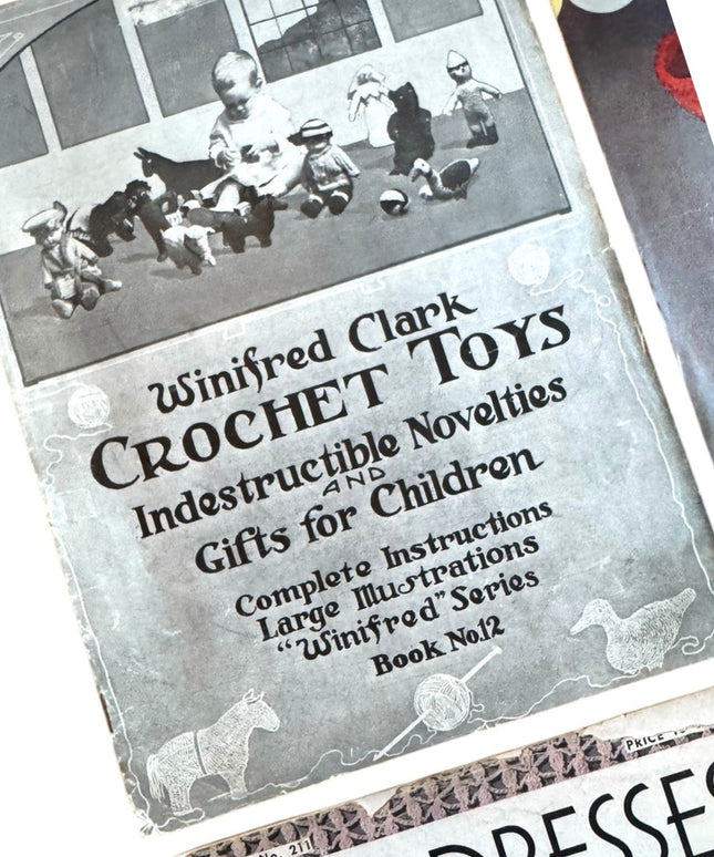 LOT of 4 Antique & Vintage crochet books Bazaar Girls Toys