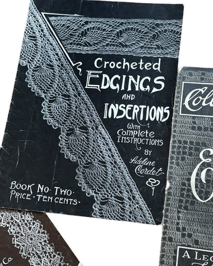 Antique Art Deco 1920s  Crochet Book LOT Collection 5 pcs