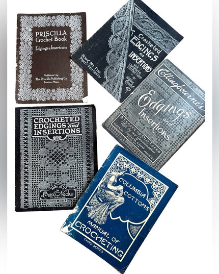 Antique Art Deco 1920s  Crochet Book LOT Collection 5 pcs