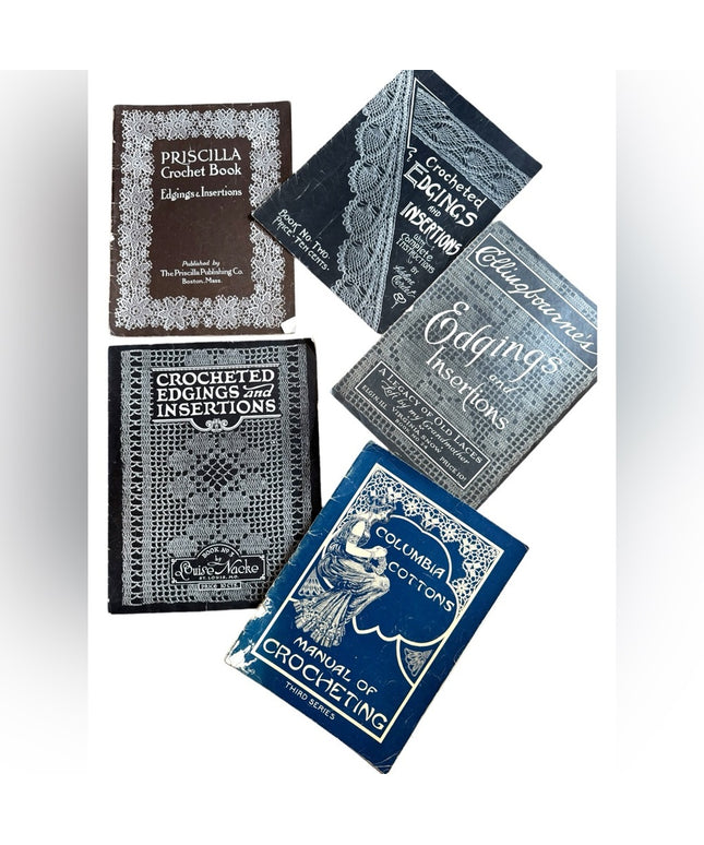 Antique Art Deco 1920s  Crochet Book LOT Collection 5 pcs