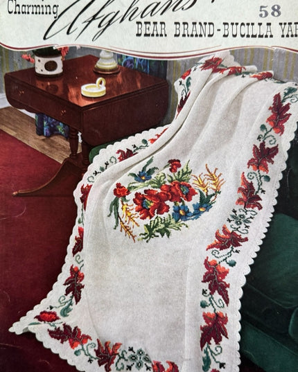 Vintage & Antique Crochet and Knitting AFGHAN Pattern Book LOT Collection 4 pcs