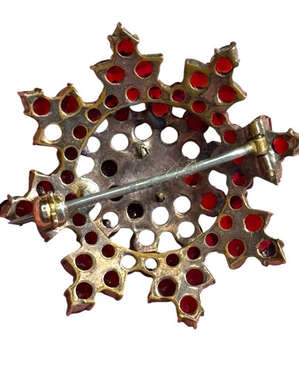 Antique Bohemian Stone Garnet Brooch With Locking Clasp Stunning