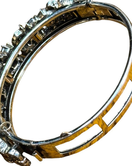 Elegant Gold &  Amber crystal LISNER fancy bangle latched Bracelet