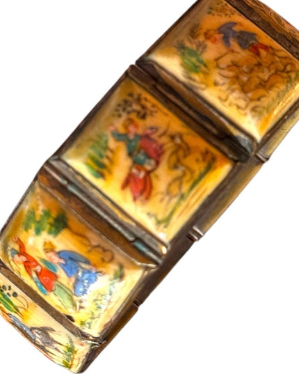 Antique Hand-Painted Persian storybook latched Bracelet