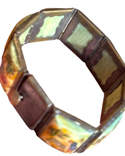 Antique Hand-Painted Persian storybook latched Bracelet