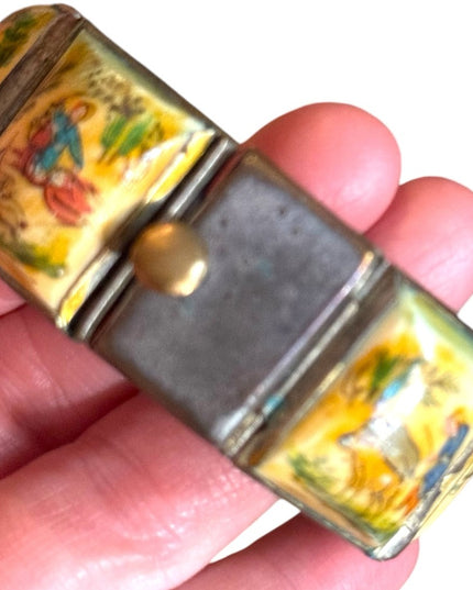 Antique Hand-Painted Persian storybook latched Bracelet