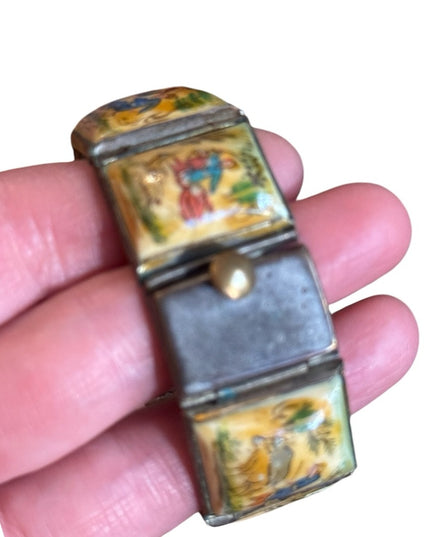 Antique Hand-Painted Persian storybook latched Bracelet