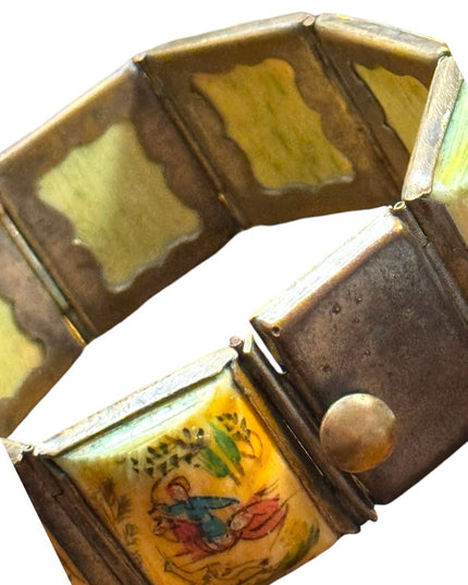 Antique Hand-Painted Persian storybook latched Bracelet