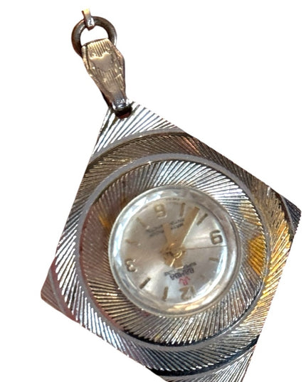 Vintage sterling  silver nurses BAMBA 1960s Brooch Watch