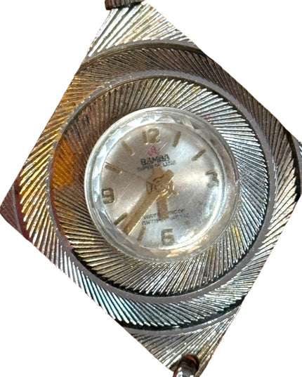 Vintage sterling  silver nurses BAMBA 1960s Brooch Watch