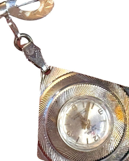 Vintage sterling  silver nurses BAMBA 1960s Brooch Watch