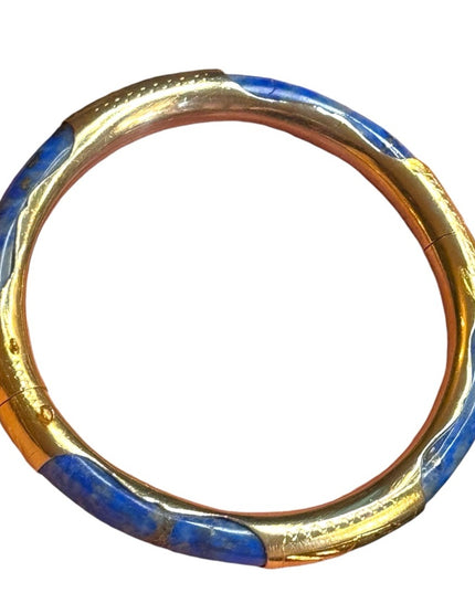 Elegant sodalite stone gold plt latched Bangle Bracelet
