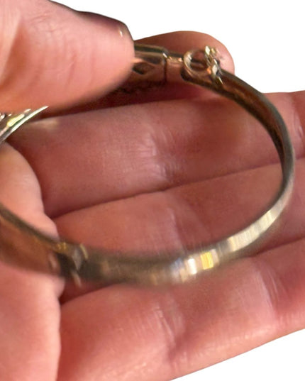Elegant sterling silver 925 Thailand marcasite latched  Bangle Bracelet