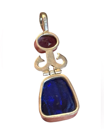 Elegant sterling silver 925 Dichroic glass Purple amethyst Multicolor Pendant
