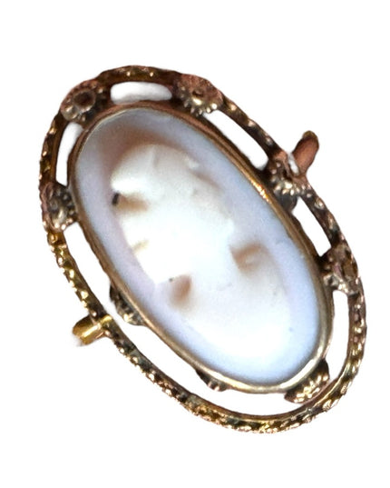 Antique 10k gold Elegant carved shell Cameo Ring