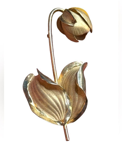 Vintage Boyd Bond sterling silver Gold plate Floral Brooch
