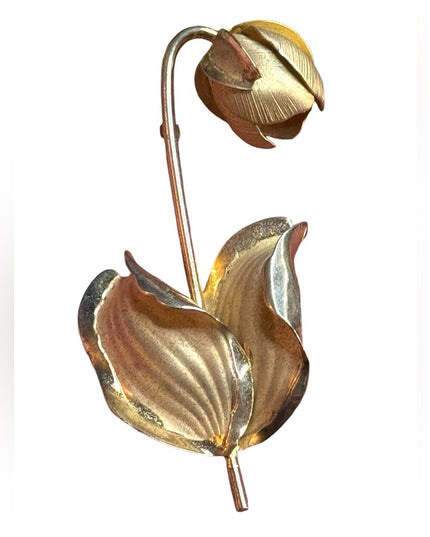 Vintage Boyd Bond sterling silver Gold plate Floral Brooch