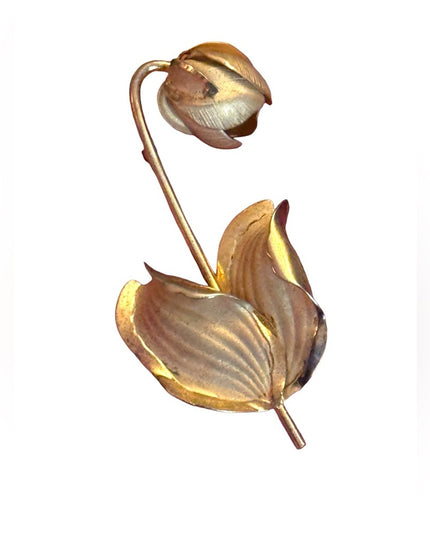 Vintage Boyd Bond sterling silver Gold plate Floral Brooch
