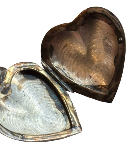 Lovelt sterling silver 925 vintage etched large heart locket