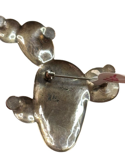 Vintage Carolyn Pollack Carlisle Silver Sterling Turquoise Cactus Pin Brooch