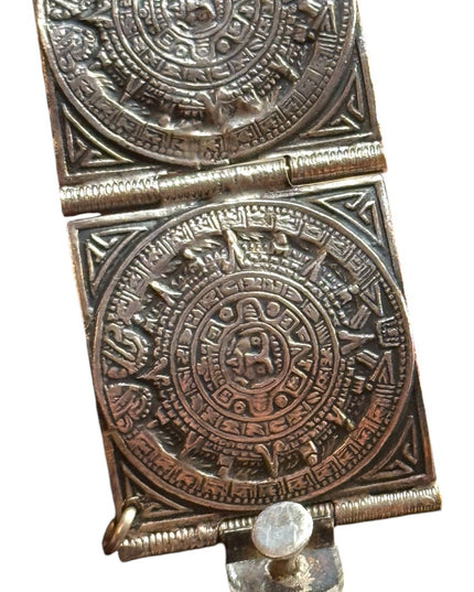 Vintage Sterling Silver 925 TAXCO Aztec Mayan Mexico Calendar  Bracelet