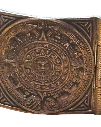 Vintage Sterling Silver 925 TAXCO Aztec Mayan Mexico Calendar  Bracelet