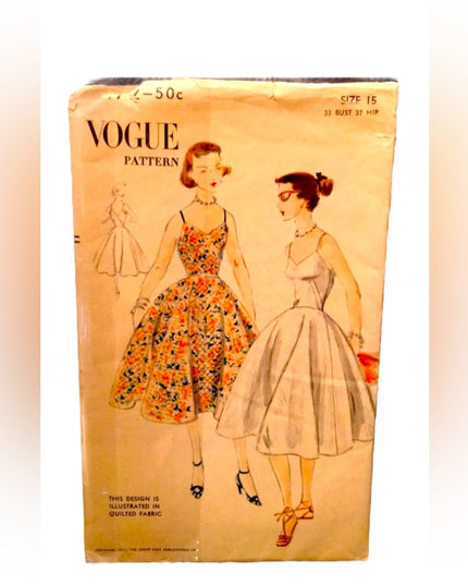 Vintage 1952 Vogue Sewing pattern party dress EASY