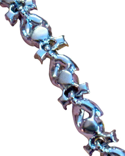 Vintage Elegant LISNER  Blue & clear crystal Silver finish Bracelet