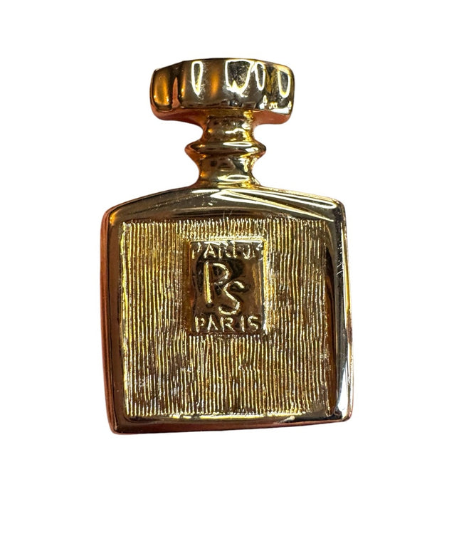 Vintage Gold Perfume Bottle Accent brooch Paris