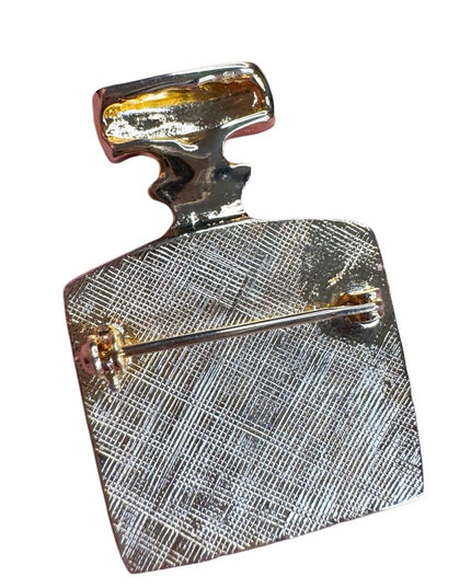 Vintage Gold Perfume Bottle Accent brooch Paris