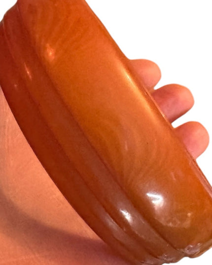 Vintage Orange Bakelite Bangle Bracelet