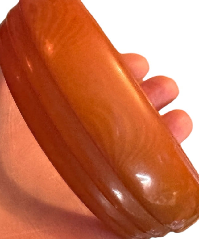 Vintage Orange Bakelite Bangle Bracelet