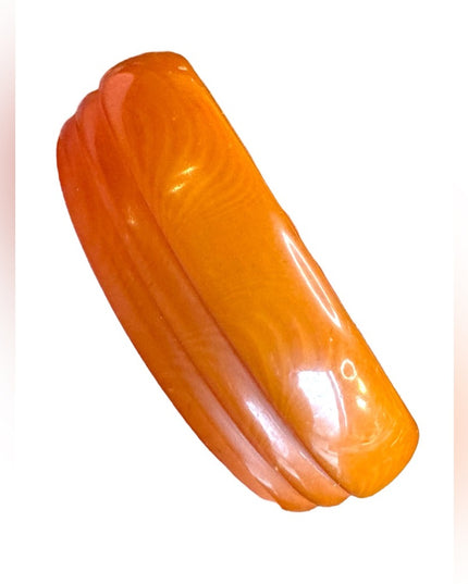Vintage Orange Bakelite Bangle Bracelet