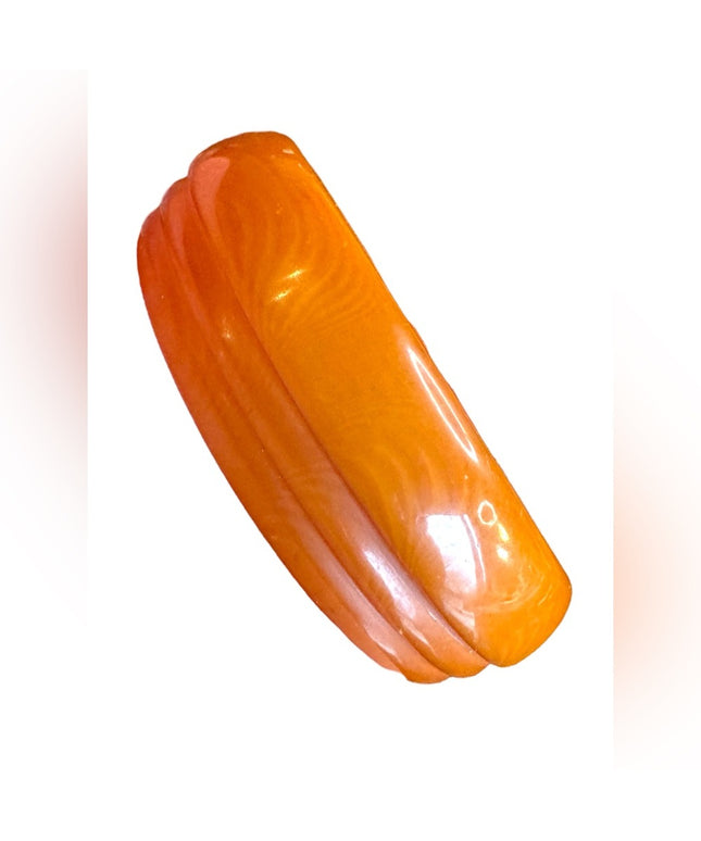 Vintage Orange Bakelite Bangle Bracelet