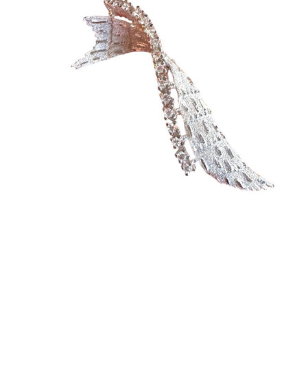 Vintage Elegant Sterling Silver 925 Rhinestone CZ Wing Brooch