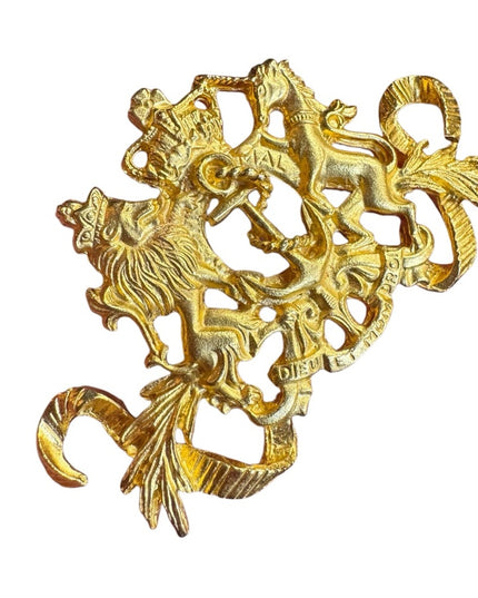 Vintage stunning Gold plt Maeve Carr New York Heraldic Brooch lions