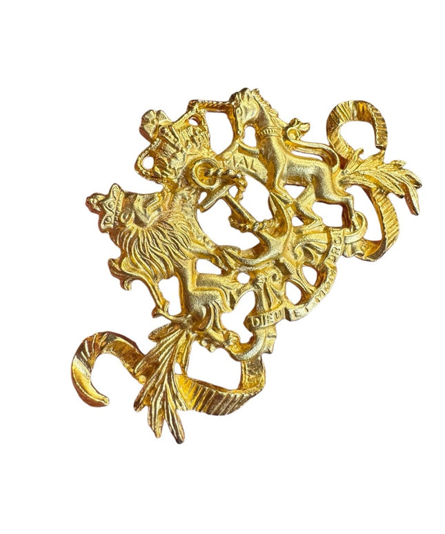 Vintage stunning Gold plt Maeve Carr New York Heraldic Brooch lions