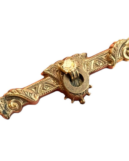 Antique gold filled brooch etxhed late 1800s