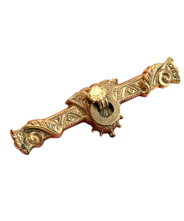 Antique gold filled brooch etxhed late 1800s
