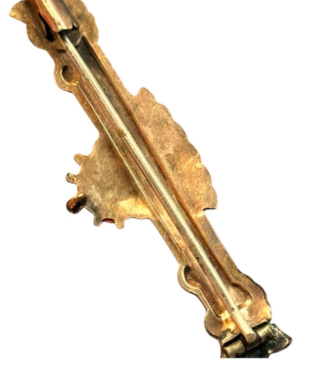 Antique gold filled brooch etxhed late 1800s