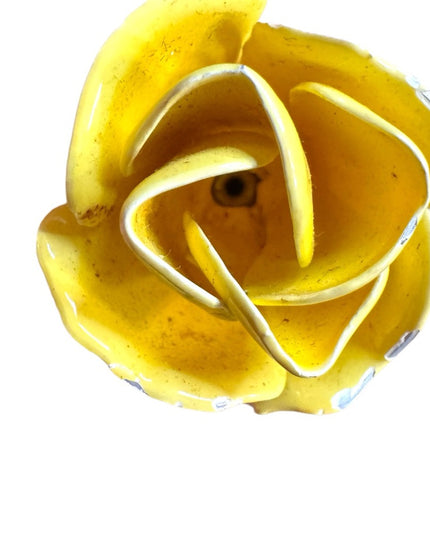 Vintage Yellow Rose metal 1950s friendship Brooch